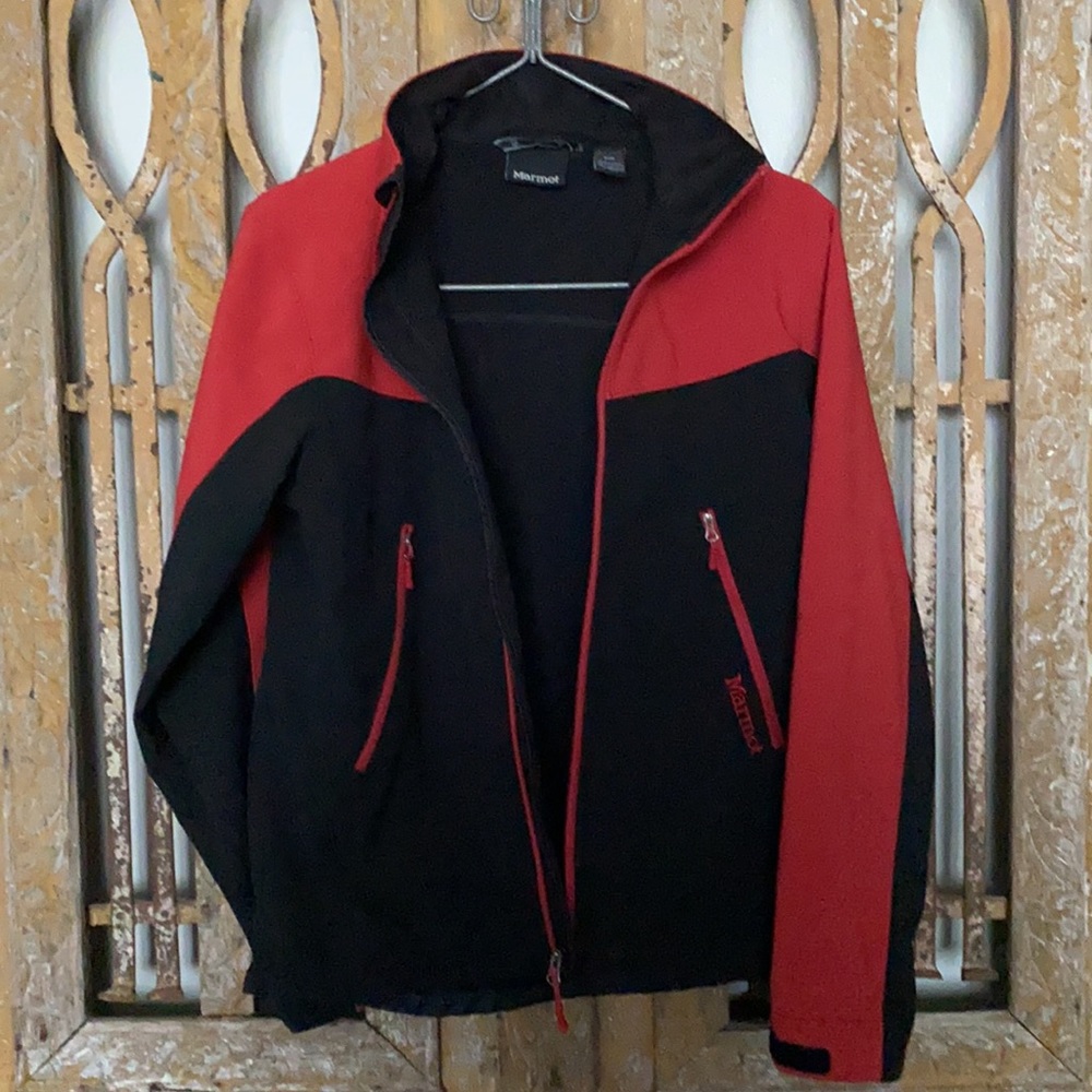 Marmot Black Red Softshell Jacket Medium - image 4
